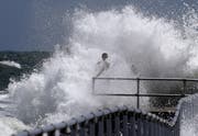 Erste Zeichen des Hurrikans in Ponce Inlet, Florida. (Bild: Joe Burbank/Orlando Sentinel via AP)