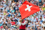 Fahnenschwinger am Schwägalp Schwingen. (Bild: Urs Bucher)