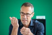 St.Gallens Präsident Matthias Hüppi: «Wir mussten beissen in den vergangenen Tagen.» (Bild: Urs Bucher)