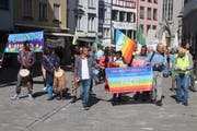 Die Friedenskundgebung vom Samstagnachmittag in der Gallusstrasse auf dem Weg zum Grüningerplatz. (Bild: Reto Voneschen - 21. September 2019)