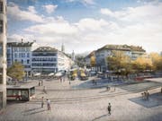 Eine Illustration des Siegerprojektes Vadian zur Umgestaltung von Marktplatz und Bohl. (Illustration: Stadtplanung Stadt St.Gallen - 24. Januar 2019)
