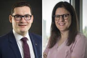 Spannender Zweikampf: David Zuberbühler (SVP) und Jennifer Abderhalden (FDP). (Bilder: pd/Adriana Ortiz Cardozo)