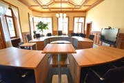 Der Verhandlungssaal des Bezirksgerichts im Rathaus Weinfelden. (Bild: Mario Testa)