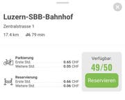 Die Veloparkplätze sind in Luzern ab Dienstag buchbar. (Bild: Screenshot/Watson)