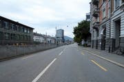 Der Unfallort vom Dienstagnachmittag auf der Rosenbergstrasse stadtauswärts. (Bild: Stadtpolizei St.Gallen - 24. September 2019)