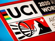 Das Logo der nächstjährigen Rad-WM in Aigle-Martigny (Bild: KEYSTONE/VALENTIN FLAURAUD)