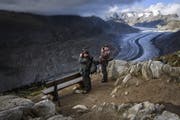 Auch der Aletschgletscher im Wallis schwindet. (KEYSTONE/Anthony Anex)