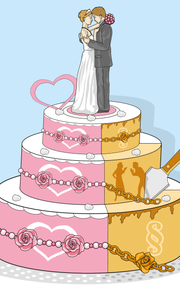 Hochzeit: Für viele bleibt er als «der schönste Tag im Leben» in Erinnerung. Was die Zukunft dem Ehepaar bringt, bleibt jedoch stets ungewiss. (Illustration: Oliver Marx)