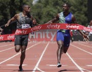 Kann Christian Coleman (li.) seinen Landsmann Justin Gatlin an der WM in der Königsdisziplin 100 m als Titelhalter ablösen? (Bild: Jeff Chiu/AP Photo, Stanford, 30. Juni 2019)