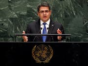 Am Rande der Uno-Vollversammlung haben am Mittwoch der Präsident von Honduras, Juan Orlando Hernández (Bild), und US-Präsident, Donald Trump, ein Abkommen zur Migration unterzeichnet. (Bild: KEYSTONE/AP/RICHARD DREW)