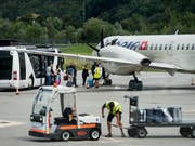 Der Flugbetrieb zwischen Zürich und Lugano ist auch für das Wochenende abgesagt. Die slowenische Fluggesellschaft Adria Airways bleibt wegen Geldmangels auch am Samstag und Sonntag am Boden. (Bild: KEYSTONE/TI-PRESS/GABRIELE PUTZU)