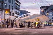 Die Calatrava-Wartehalle soll im Zuge der Umgestaltung von Marktplatz und Bohl für gut eine Million saniert werden. (Bild: Hanspeter Schiess - 14. April 2015)