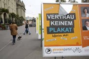 Grosszügige Wahlkampfspende: Plakat der Piratenpartei (Archivbild 2015). (Bild: Keystone)