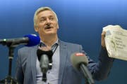 Markus Malagoli an einer Pressekonferenz im Mai. (Quelle: Keystone)