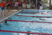 Gute Stimmung und zahlreiche Teilnehmer am diesjährigen Wettschwimmen um den schnellsten Gallusfisch im Hallenbad Blumenwies. (Bild: Miguel Lo Bartolo)