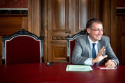 Roland Rino Büchel, St.Galler SVP-Nationalrat und Ständeratskandidat. (Bild: Peter Schneider/Keystone)