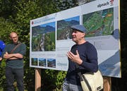 Haben über das 35-Millionen-Projekt informiert: Seppi Berwert (rechts) und David Zihlmann. (Bild: Robert Hess, Alpnach, 21. September 2019)