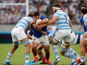 Frankreich und Argentinien, die sich am Samstag gegenüberstanden, sind zwei von ganz wenigen nicht-anglophonen Nationen, die im Rugby eine tragende Rolle spielen (Bild: KEYSTONE/AP/CHRISTOPHE ENA)