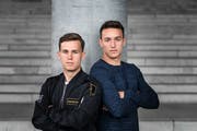 Nias (links) und Silvan Hefti, die Fussballbrüder aus Goldach. (Bild: Michel Canonica)