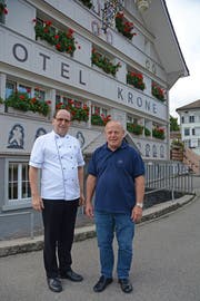 Walter Höhener und Walter Nef von der Krone Immobilien AG. (Bild: Karin Erni)