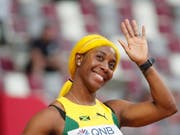 Shelly-Ann Fraser-Pryce hat allen Grund zum Strahlen (Bild: KEYSTONE/EPA/DIEGO AZUBEL)