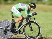 Der Slowene Primoz Roglic in perfekter Sitzposition auf dem Zeitfahrvelo (Bild: KEYSTONE/EPA EFE/JAVIER LIZON)