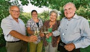 Felix Kressig, Susanne Rüegsegger (geb. Siegenthaler), Doris Zimmer und Karl Bürge treffen sich an jedem 3. September. Bild: Manuel Nagel