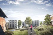 Der Bebauungsplan Neuschwand in Emmen sieht den Bau von rund 155 Wohnungen vor. (Visualisierung: PD)