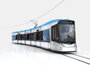 So sehen die neuen Trams von Stadler für die Stadt Bern aus. (Visualisierung: PD)