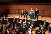 Das Royal Concertgebouw Orchestra Amsterdam mit Dirigent Daniel Harding und den Sängern Christine Goerke, Stuart Skelton, Claudia Mahnke, Matthias Goerne, Mark Omvlee und Stefan Astakhov. (Bild: Priska Ketterer/Lucerne Festival)