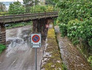 In der Nähe des Casinos Zug: Die SBB-Brücke über die Mänibachstrasse.Bild: Christian H. Hildebrand (5. September 2019)