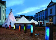 So soll sich das Respect-Camp auf dem Klosterplatz kommende Woche vom Dienstag bis Freitag präsentieren. (Fotomontage: PD)
