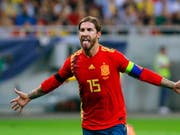 Sergio Ramos schoss die Spanier in Bukarest mit 1:0 in Führung (Bild: KEYSTONE/EPA/BOGDAN CRISTEL)