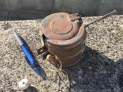 Diese Schlachtfliegerbombe aus dem Zweiten Weltkrieg führte am Mittwoch zu einem Grosseinsatz in Buchs. Die Bombe lagerte zuvor auf dem Stützpunkt der Kantonspolizei in Aarau. (Bild: Handout Kantonspolizei Aargau)