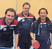 Das Baarer NLC-Team, von links: Wadim Hurlebaus, Rolf Nölkes, Ding Yi. (Bild PD)