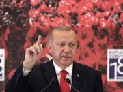Was tun, wenn die Popularität sinkt? - Der türkische Präsident findet immer eine Zielscheibe. (Bild: KEYSTONE/AP Pool Presidentical Press Service)