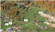Mit diesen eigens erstellten Visualisierungen möchte René Stettler den möglichen Linienverlauf der geplanten Gondelbahn Weggis-Rigi Kaltbad aufzeigen. (Visu: René Stettler)