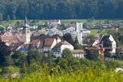 Blick auf die Bischofszeller Altstadt mit der Stiftskirche St.Pelagius und der evangelischen Johanneskirche. (Bild: Donato Caspari)