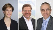 Gemeinderätin Cathrine Zimmermann, Gemeindepräsident Peter Truttmann und Gemeinderat Franz Mathis (von links). (Bild: PD)