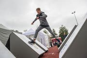 Ein Hindernisparcours beim Stand der Jubla. (Bild: Dominik Wunderli, Sursee, 6. September 2019)
