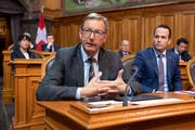 Josef Dittli meldet sich während einer Ständeratsdebatte zu Wort. (Bild: Anthony Anex/Keystone, Bern, 11. März 2019)