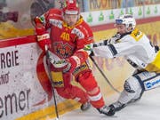 Jan Neuenschwander (links) erzielte das Siegtor für Biel beim norwegischen Meister (Bild: KEYSTONE/MARCEL BIERI)