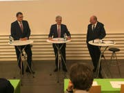 Hoher Besuch: Mit Jerome Powell (Mitte) redet erstmals ein US-Notenbankchef an der Universität Zürich.