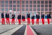 Die Zentralschweizer World-Skills-Teilnehmer (v.l.): Mario Enz, Christof Röllin, Martin Amstutz, Lukas Muth, Denise Stöckli, Jérôme Hug, Sonja Durrer, Simon Herzog, Patrick Grepper und Fabian Hodel (Bild: Boris Bürgisser, Emmen, 6. September 2019)