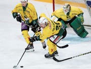 Franco Collenberg (vorne) und der HC Thurgau steigen mit höheren Ansprüchen an sich selbst in die neue Saison. (Bild: Mario Gaccioli, Kreuzlingen, 18. August 2019)