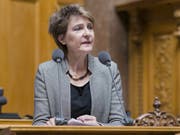 Umweltministerin Simonetta Sommaruga am ersten Sessionstag im Nationalrat, der eine hitzige Grundsatzdebatte zum Klima führte. (Bild: KEYSTONE/ALESSANDRO DELLA VALLE)