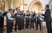 Einer von drei Chören mit Bestnote: der Männerchor Märstetten in Aktion. (Bild: Andreas Taverner)