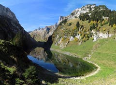 Blick über den Fälensee zum Altmann. (Bild: Fredy Zünd)