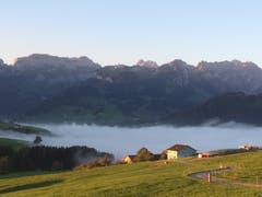 Sonnenaufgang über dem Nebelmeer. (Bild: Lydia Mittelholzer)
