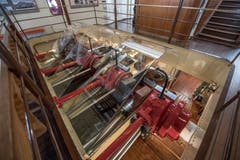 Die vom Deck aus sichtbare Kurbelwelle.